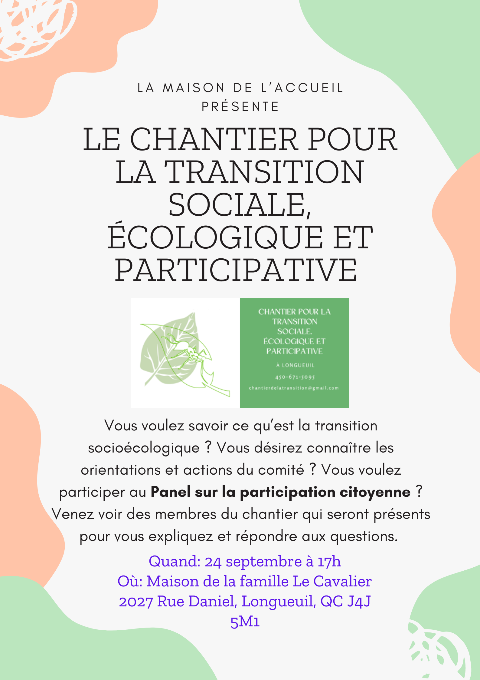 Le chantier pour la transition sociale, écologique et participative